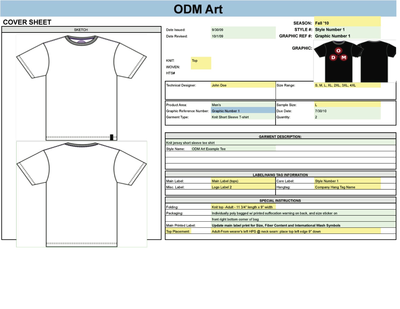 Technical Packs | Ulysses_portfolio t shirt process flow chart 